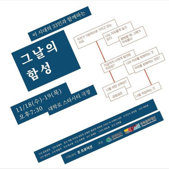 립술에서 제작한 공연 오디오북 "그날의 함성"의 표지 입니다.