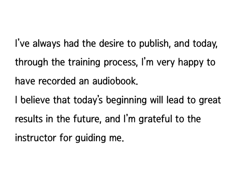 Reviews from customers who used Lipsoul to produce their self-published audiobook, “Write your autobiography”. “I’ve always had the desire to publish, and today, through the training process, I’m very happy to have recorded an audiobook.” it says.